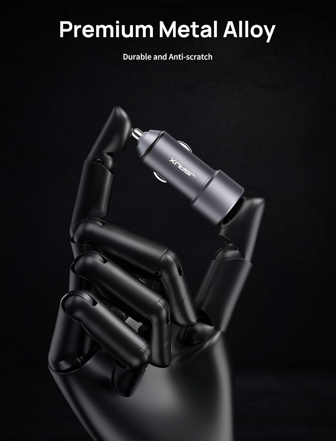 Car Charger, Car USB Charger 36W Fast Charging,  Metal Dual QC 3.0 Car Adapter with USB-C Cable[3.3Ft] Compatible with Samsung Galaxy S10/S9/S8 Plus, Note 9/8, Iphone 7/8/X/Xr-Grey