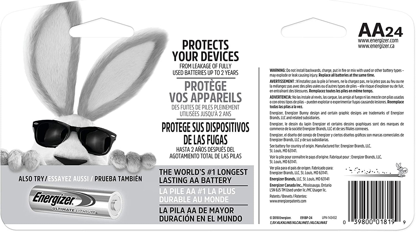 AA Batteries, MAX Double AA Battery Alkaline, 24 Count