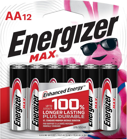 AA Batteries, MAX Double AA Battery Alkaline, 24 Count